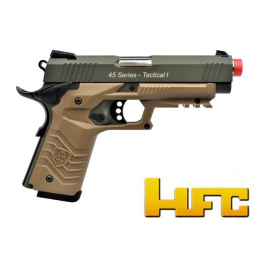 GASPISTOLE HFC 1911 BLOWBACK FULL METAL GREEN - TAN  [HG 171G]