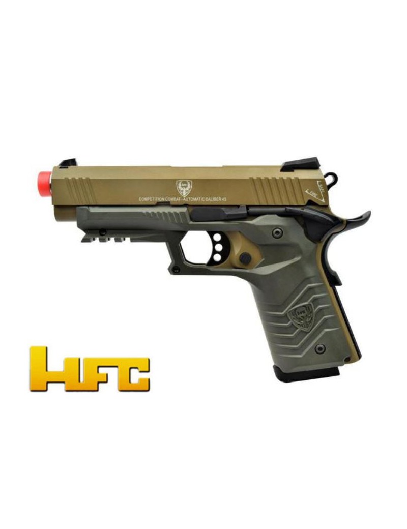 HFC 1911 GASPISTOLEN-BLOWBACK VOLLMETALLBRAUN - GRÜN [HG 171T]