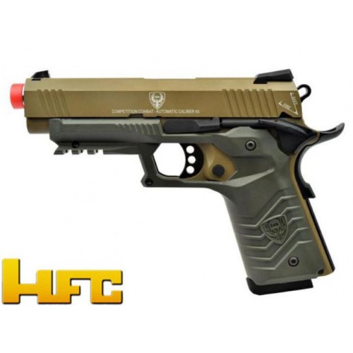 HFC 1911 GASPISTOLEN-BLOWBACK VOLLMETALLBRAUN - GRÜN [HG 171T]