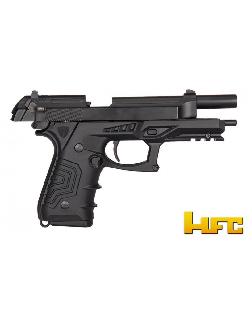 PISTOLA A GAS HFC B92SF TACTICAL GRIP SCARRELLANTE FULL METAL NERA  [HG 173B]