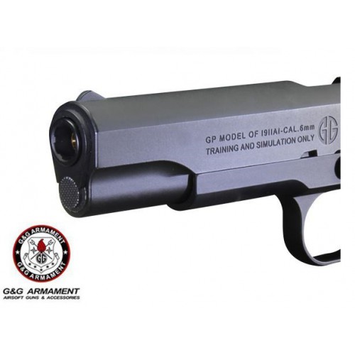 PISTOLET GAS GAS G&G GPM 1911 FULL METAL BLOWBACK NOIR - BOIS [GG-M1911]