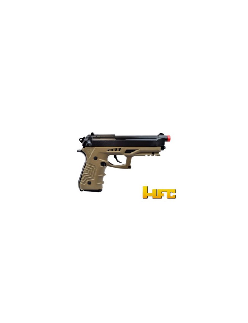 PISTOLA DE GAS HFC B92SF EMPUÑADURA TÁCTICA BLOWBACK FULL METAL TAN [HG 173T]