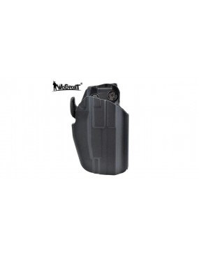 HOLSTER UNIVERSAL 2 NOIR RIGIDE POUR CEINTURE WOSPORT [WO-GB34B]