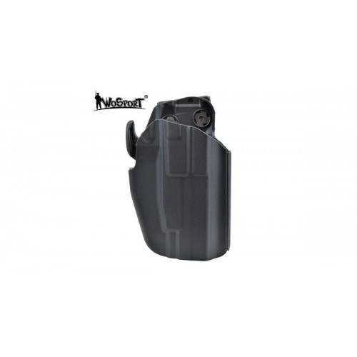 FONDINA RIGIDA UNIVERSALE 2 NERA PER CINTURA WOSPORT [WO-GB34B]