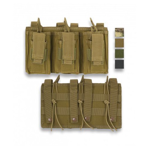POCHETTE DE MAGAZINE TRIPLE BARBARIC AVEC MOLLE ATTACK COULEUR VERT 600D [34902-VE]