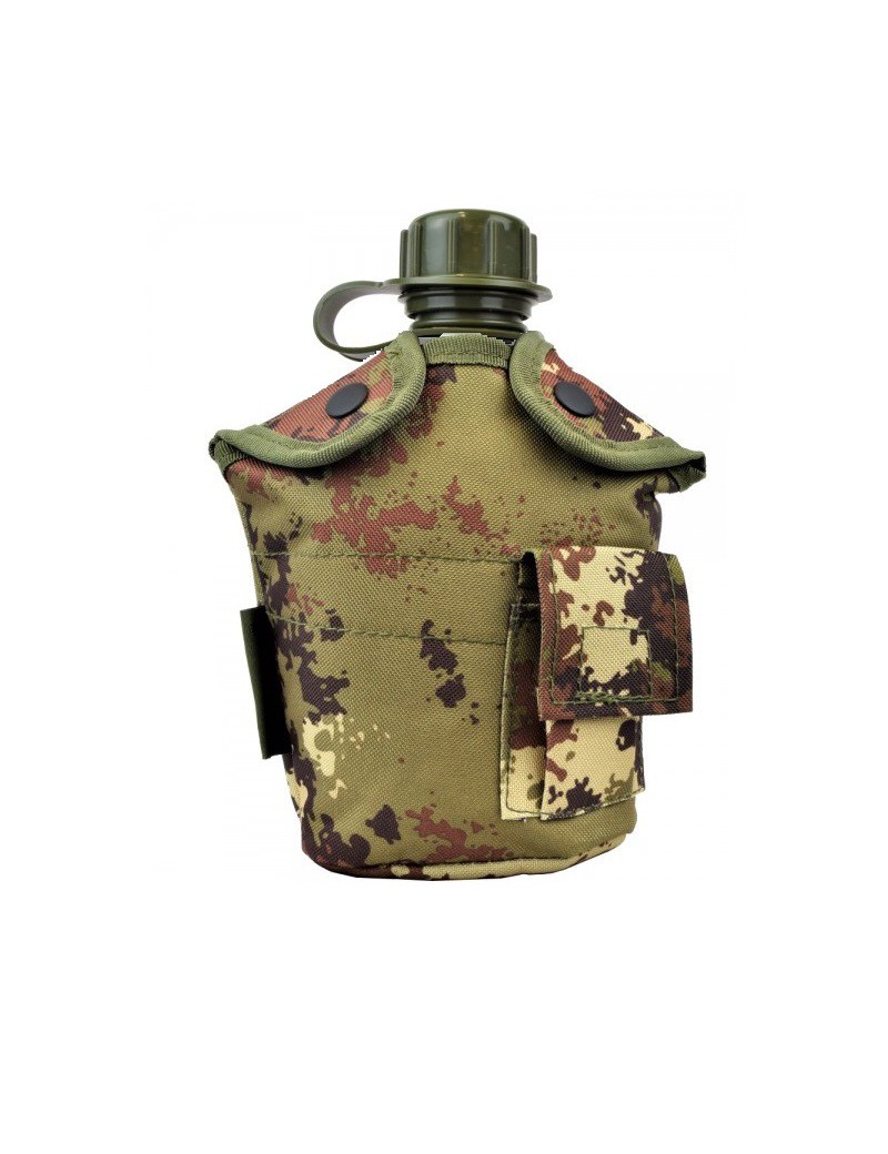 JS-TACTICAL BORRACCIA IN PLASTICA 1 LITRO + TASCA VEGETATA [JS-1801] [JS-1823TC]