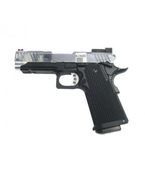 PISTOLA A GAS 1911 BLOWBACK SILVER/BLACK KJ WORKS [KJ43S]