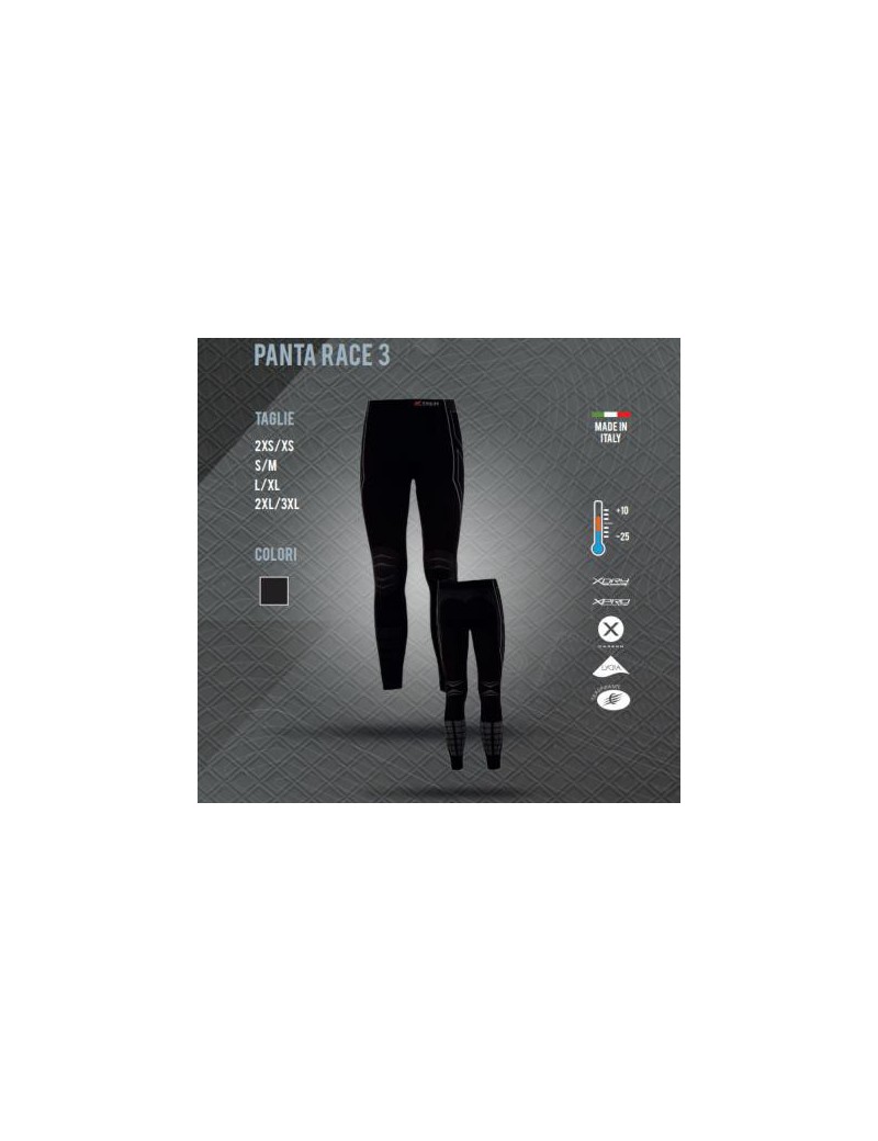XTECH PANTALON THERMIQUE PANTA RACE 3 DE +10 À -25 COULEUR NOIR [PANTA RACE 3 NERO]