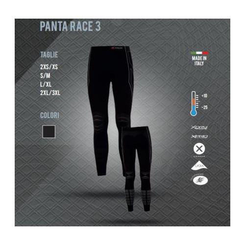 XTECH PANTALONI TERMICI PANTA RACE 3 DA +10 A -25 COLORE NERO [PANTA RACE 3 NERO]