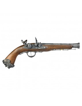 PISTOLA PIRATA FLINTLOCK SILVER A GAS  [HG 502SILV]