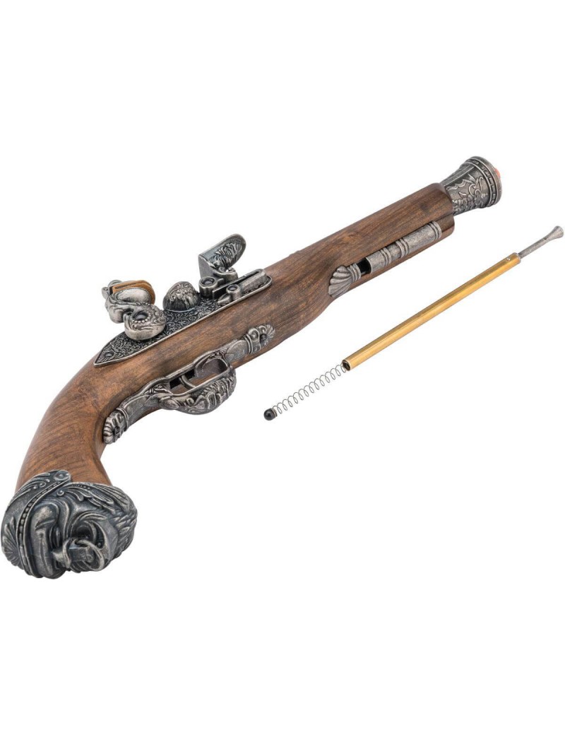 PISTOLET À GAZ ARGENT PIRATE FLINTLOCK [HG 502SILV]