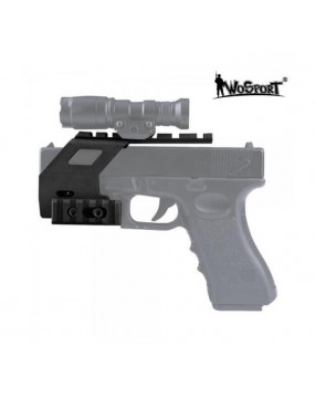 RAIL BASE SYSTEM FOR GLOCK PISTOL 17/18/19 BLACK [WO-GB49B]