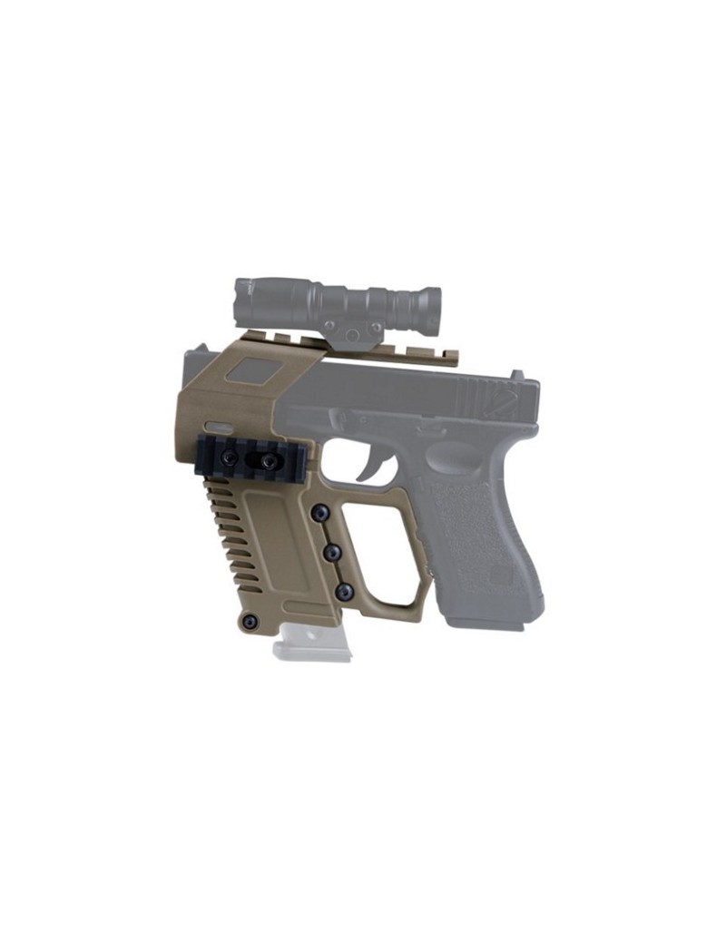 DISPOSITIVO DE CARGA CON BASE DE RIEL PARA PISTOLAS DE LA SERIE GLOCK TAN [WO-GB48T]