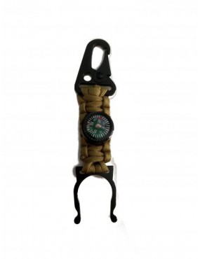 BOTTLE HOLDER IN PARACORD WITH TAN COMPASS [33896-TAN]