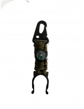 BOTTLE HOLDER IN PARACORD WITH GREEN COMPASS [33896-VE]