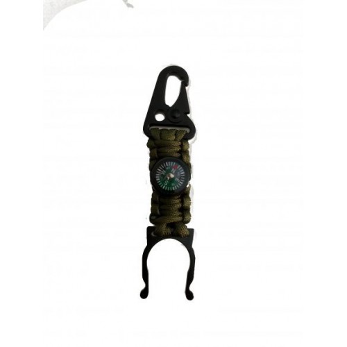 PORTA BOTTIGLIE IN PARACORD CON BUSSOLA VERDE [33896-VE]