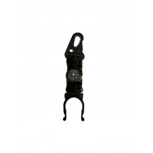 PORTA BOTTIGLIE IN PARACORD CON BUSSOLA NERO [33896-NE]