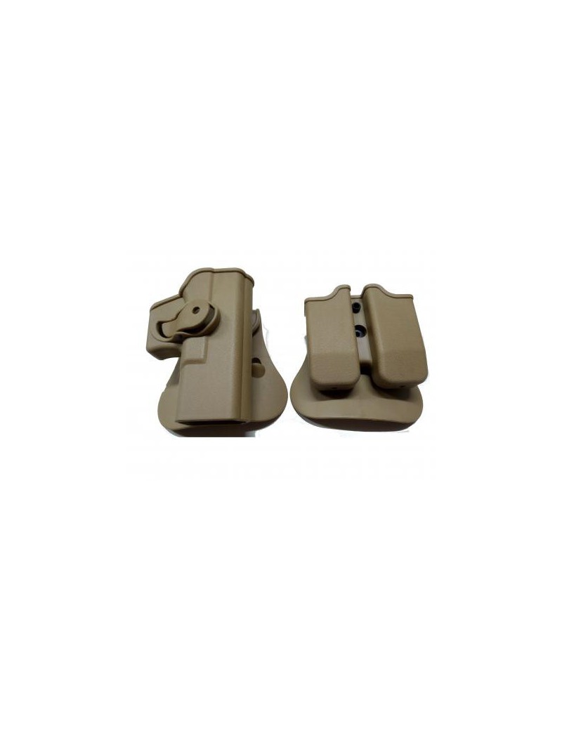 HOLSTER- UND MAGAZINHALTER-SET FÜR GLOCK TAN BIG DRAGON-SERIE [BD-6100T]