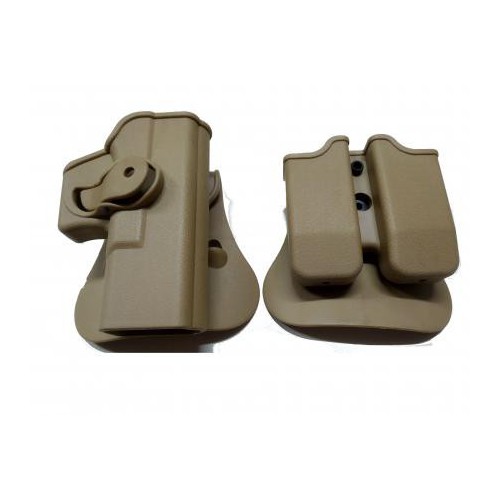 HOLSTER- UND MAGAZINHALTER-SET FÜR GLOCK TAN BIG DRAGON-SERIE [BD-6100T]