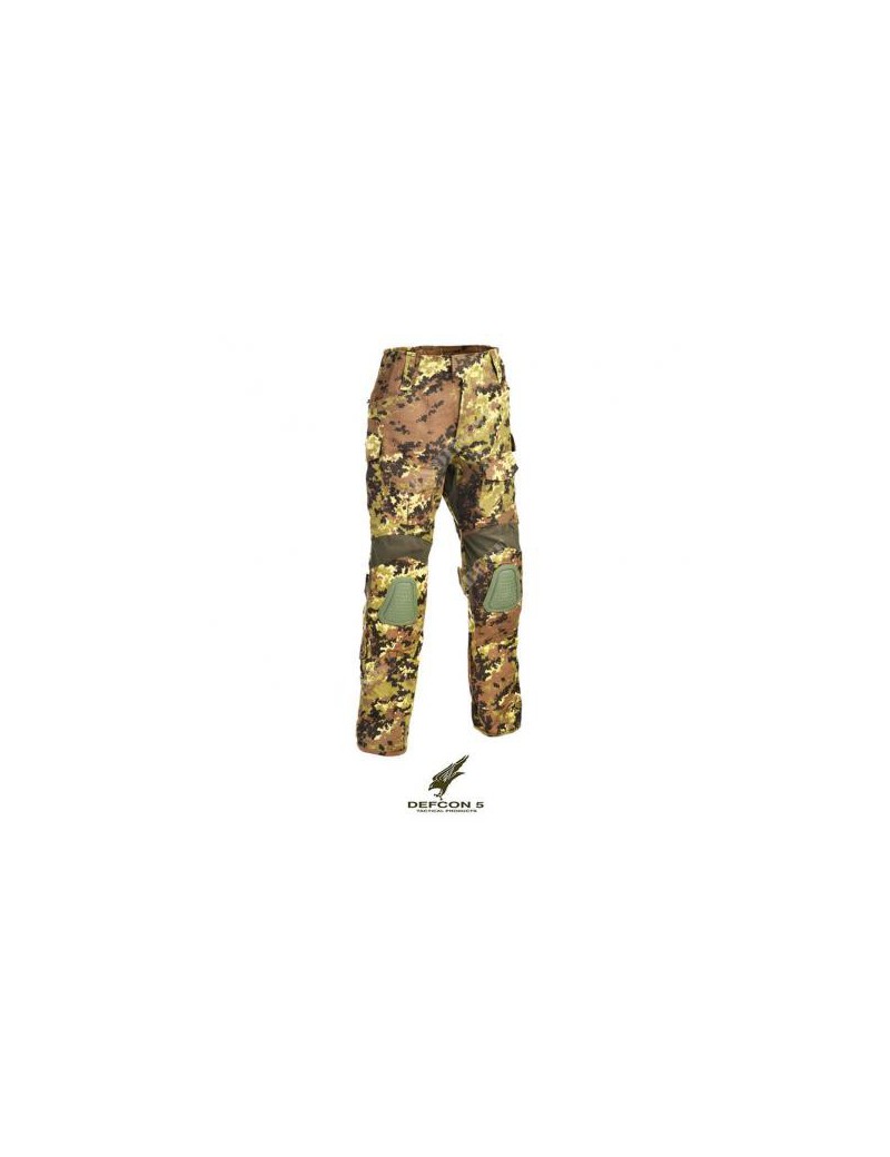 DEFCON 5 GLADIO TACTICAL PANTS WITH PLASTIC KNEE PADS ITALIAN-CAMO COLOR [D5-3227 VI]