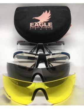 EAGLE KIT WITH 2 FRAMES + 3 LENSES OF WHICH CLEAR - YELLOW- SUN- MIRROR [JD13]