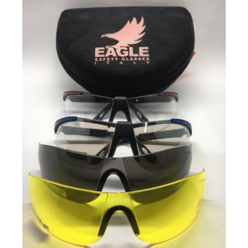 EAGLE KIT MIT 2 RAHMEN + 3 OBJEKTIVEN  CLEAR - YELLOW- SUN- MIRROR [JD13]