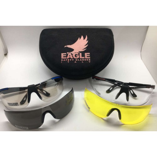 EAGLE KIT MIT 2 RAHMEN + 3 OBJEKTIVEN  CLEAR - YELLOW- SUN- MIRROR [JD13]