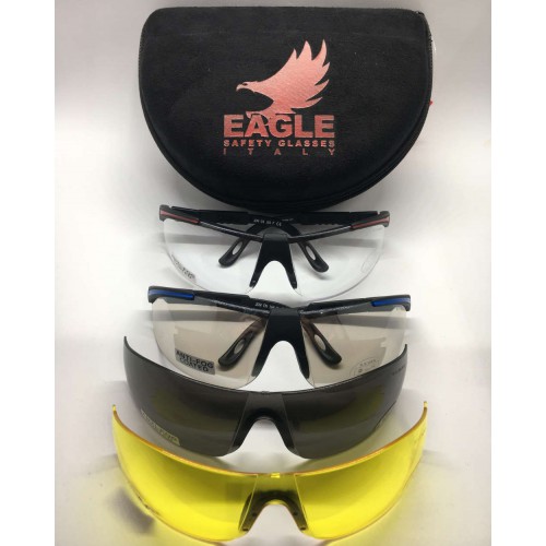 EAGLE KIT MIT 2 RAHMEN + 3 OBJEKTIVEN  CLEAR - YELLOW- SUN- MIRROR [JD13]