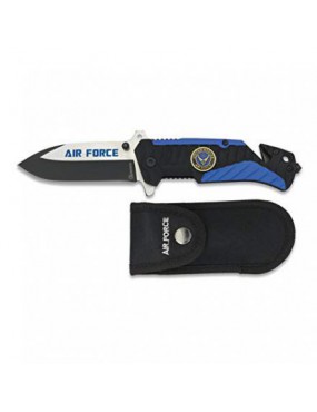 "AIR FORCE" FOLDING KNIFE 19747 ALBAINOX BLACK AND BLUE WITH CASE [19747]