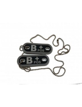 PATCH DOG TAG BLACK DEFCON 5 '' B POSITIVE '' [D5-JTG-37-POS B B +]