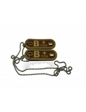 DEFCON 5 BLOOD GROUP TAG 3D PVC TAN "B POSITIVE" [D5-JTG-37-POS T B]