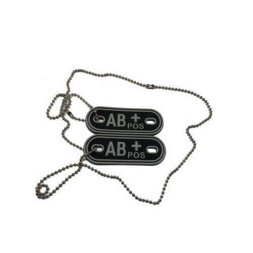 DEFCON 5 ETIQUETA DE GRUPO SANGUÍNEO 3D, PVC, NEGRA, "AB POSITIVO" [D5-JTG-37-POS B AB]