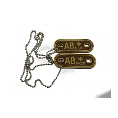 DEFCON 5 TARGHETTA GRUPPO SANGUIGNO 3D PVC TAN AB POSITIVO [D5-JTG-37-POS T AB]