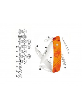 SWIZA COLTELLO TT05 TICK TOOL ORANGE FERN [C410902060] 2