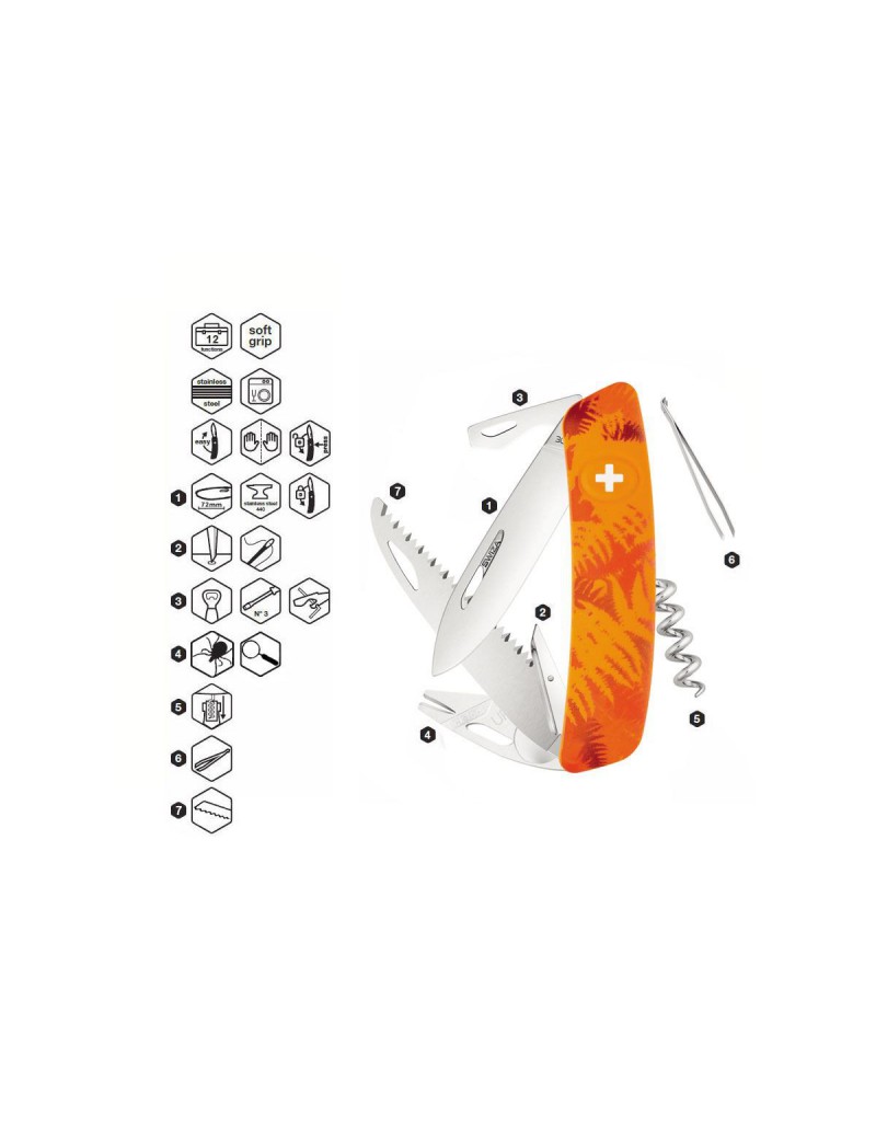 SWIZA COLTELLO TT05 TICK TOOL ORANGE FERN [C410902060]