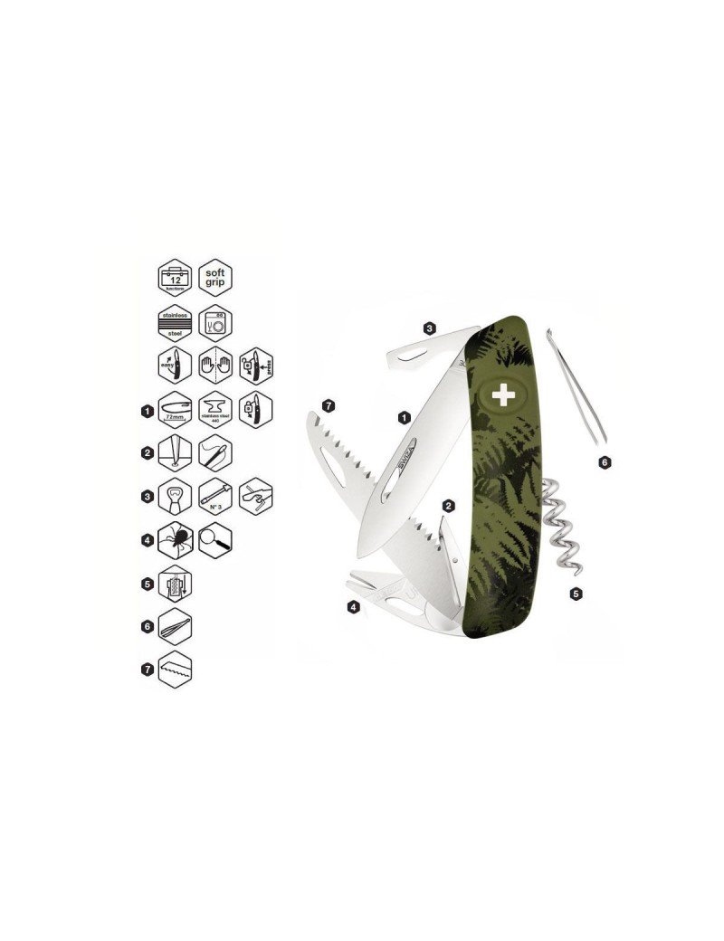 SWIZA COLTELLO TT05 TICK TOOL OLIVE FERN [C410902050]