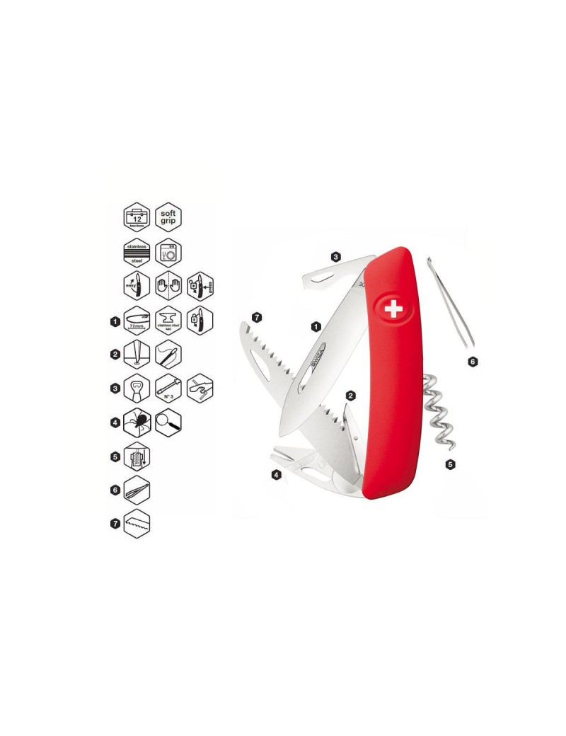 SWIZA COLTELLO TT05 TICK TOOL ROSSO [C410901000]