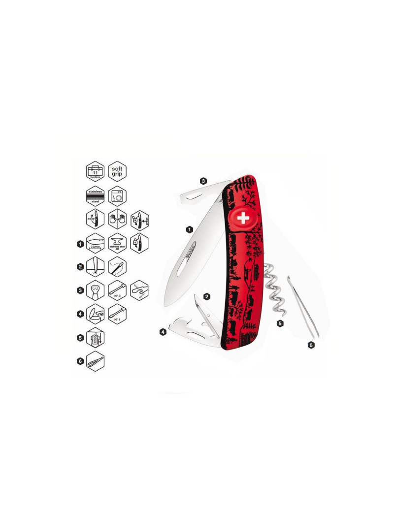 SWIZA D03 HEIDILAND RED KNIFE [C410 30HEI2]