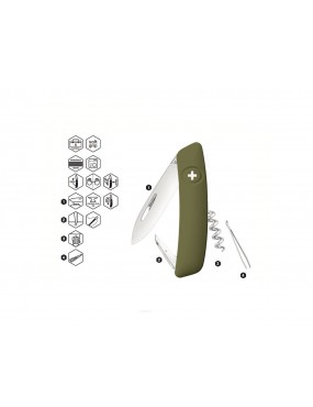 COUTEAU SWIZA D01 OLIVE GREEN [C410 101050] 2