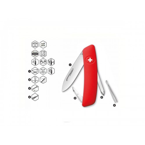 COLTELLO SWIZA D02 ROSSO [C410 201000]