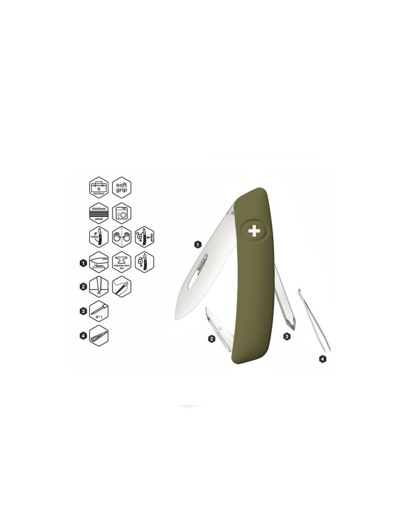 SWIZA COLTELLO D02 VERDE OLIVA [C410201050]