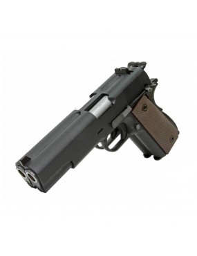 1911 PISTOL DOUBLE BARREL BLACK GAS BB 6mm FUL METAL WE [7726]