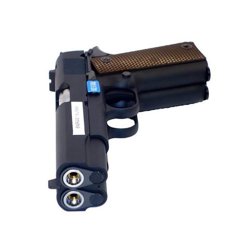 WE DUELLER 1911 DOUBLE CANON NOIR GAZ BLOWBACK [7726]