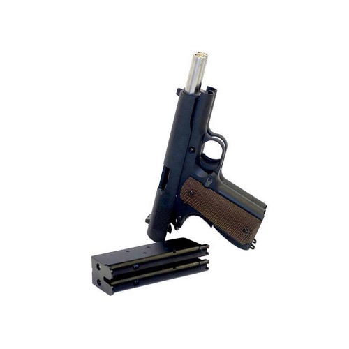 1911 PISTOL DOUBLE BARREL BLACK GAS BB 6mm FUL METAL WE [7726]