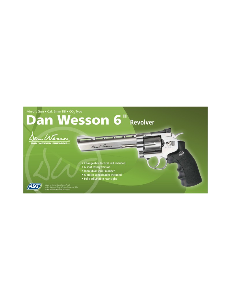 PISTOLA REVOLVER DAN WESSON 6 POLLICI 6MM SILVER CO2 FULL METAL [ICE11] [17479] [17115]