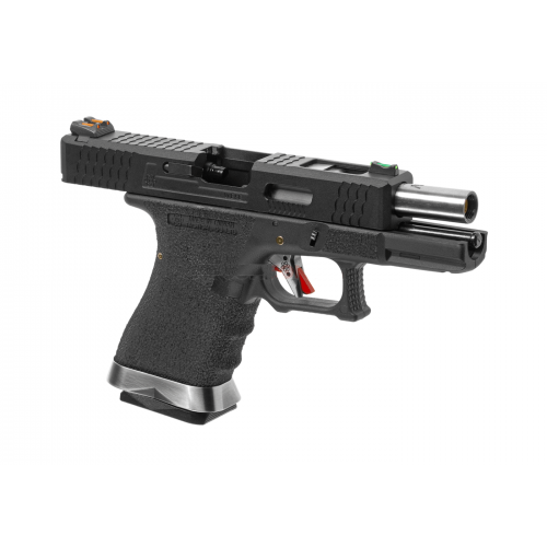 PISTOLA A GAS WE G19 G-FORCE BLOWBACK T5  6mm NERA E ARGENTO [22280]
