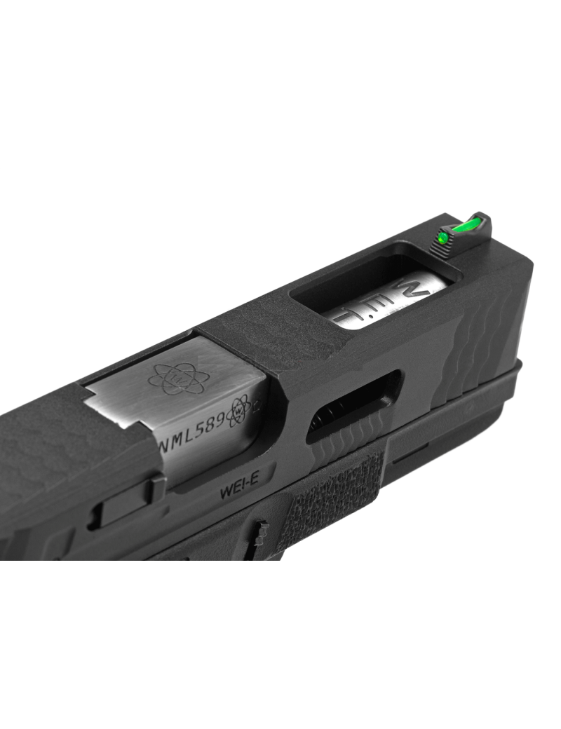 PISTOLA DE GAS WE G19 G-FORCE BLOWBACK T5 6mm NEGRO Y PLATA [7734]