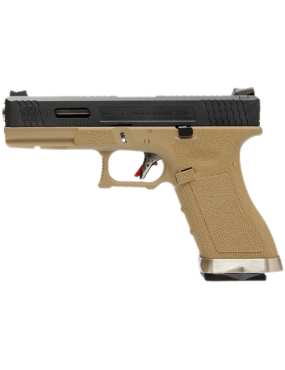 GAS PISTOL G17 G-FORCE TAN SLIDE BLACK / SILVER WE [26029]