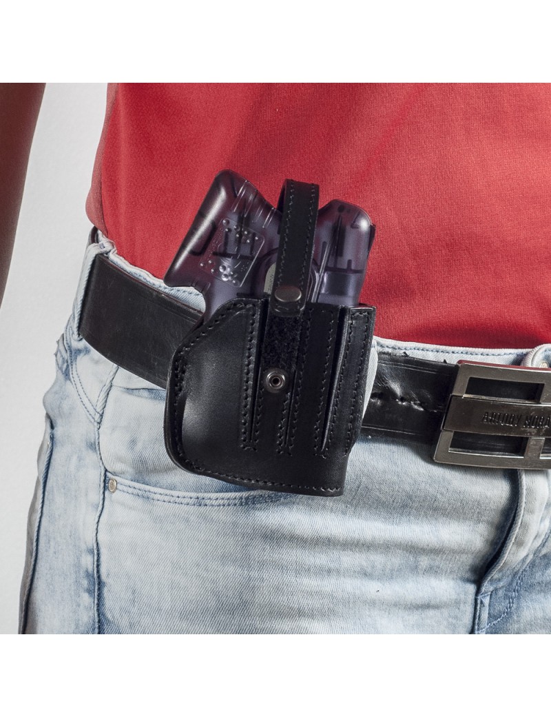 FONDINA IN CUOIO NERO PER GUARDIAN ANGEL [5073-36-10_059_DX]