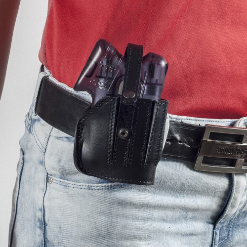 FONDINA IN CUOIO NERO PER GUARDIAN ANGEL [5073-36-10_059_DX]